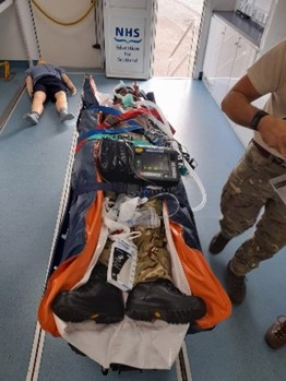 manikin with medical equipment