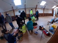 Internal space with paramedics and manikins